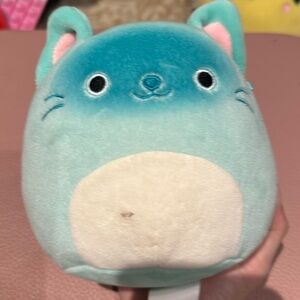 Cat Squishmallow in the color blue